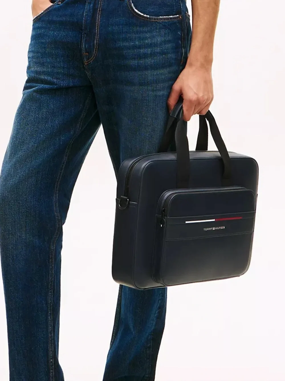 Tommy Hilfiger Navy and Black Men's Laptop Bag